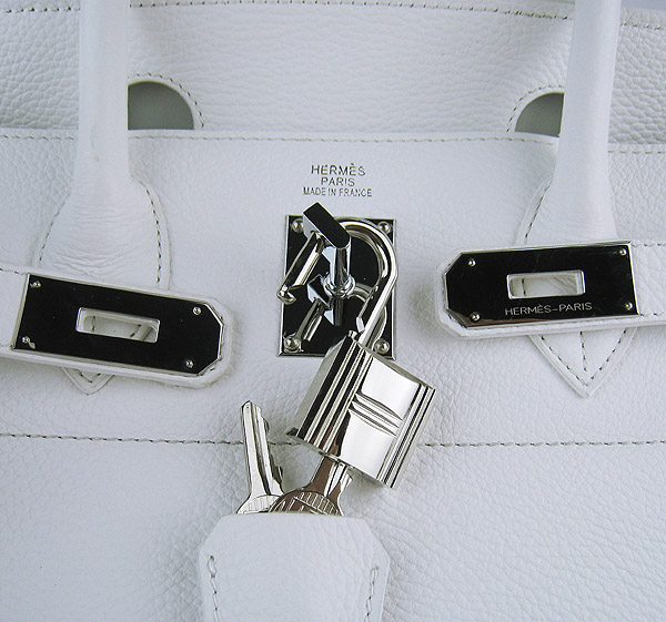 Cheap Hermes Birkin 42cm Replica Togo Leather Bag White 6109 - Click Image to Close